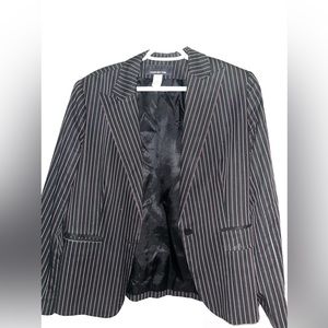 Jones New York black suit with pink stripes! Size 14 blazer and size 16 pants